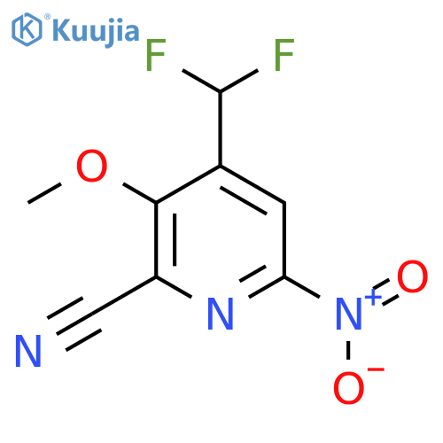 2-Cyano-4-(difluoromethyl)-3-methoxy-6-nitropyridine structure
