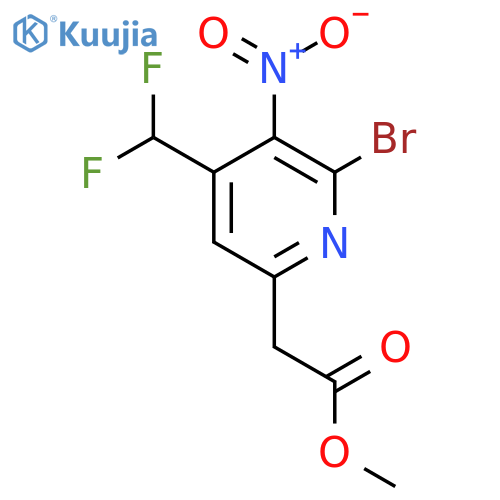 Methyl 2-bromo-4-(difluoromethyl)-3-nitropyridine-6-acetate structure