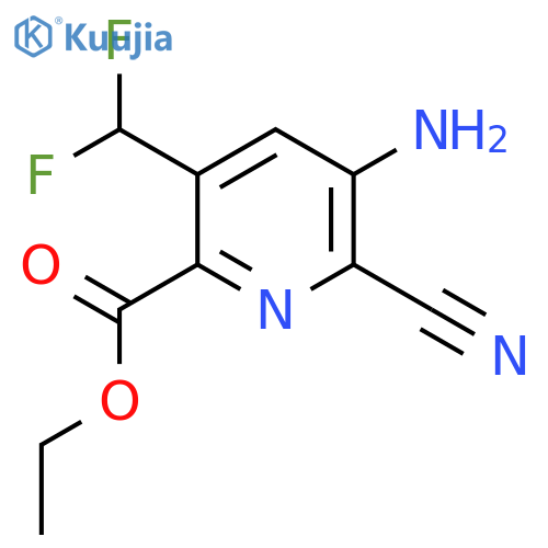 Ethyl 3-amino-2-cyano-5-(difluoromethyl)pyridine-6-carboxylate structure