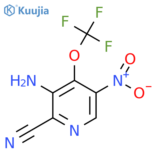 3-Amino-2-cyano-5-nitro-4-(trifluoromethoxy)pyridine structure