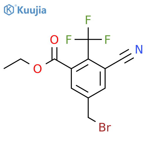 Ethyl 5-bromomethyl-3-cyano-2-(trifluoromethyl)benzoate structure