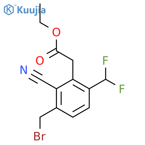 Ethyl 3-bromomethyl-2-cyano-6-(difluoromethyl)phenylacetate structure