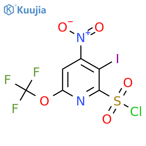 3-Iodo-4-nitro-6-(trifluoromethoxy)pyridine-2-sulfonyl chloride structure