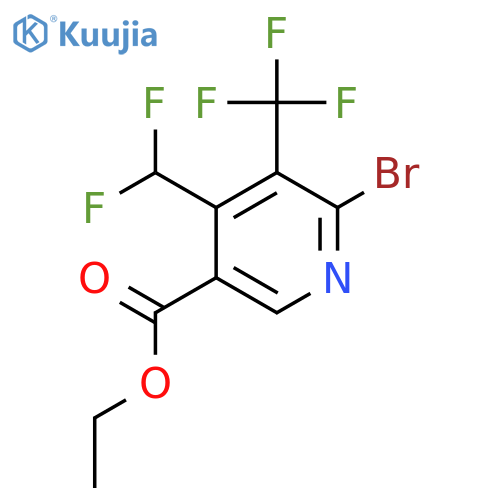 Ethyl 2-bromo-4-(difluoromethyl)-3-(trifluoromethyl)pyridine-5-carboxylate structure