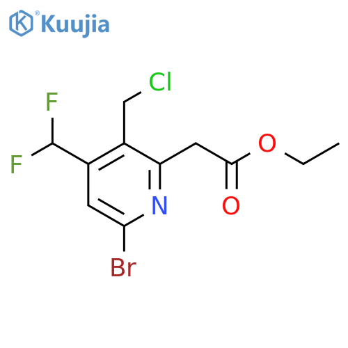 Ethyl 6-bromo-3-(chloromethyl)-4-(difluoromethyl)pyridine-2-acetate structure