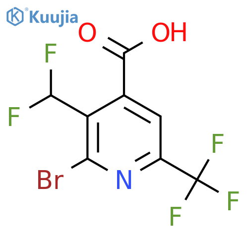 2-Bromo-3-(difluoromethyl)-6-(trifluoromethyl)pyridine-4-carboxylic acid structure
