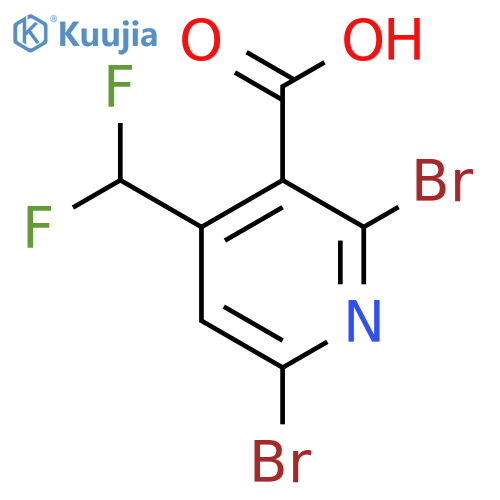 2,6-Dibromo-4-(difluoromethyl)pyridine-3-carboxylic acid structure