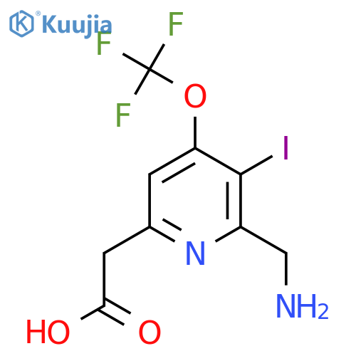 2-(Aminomethyl)-3-iodo-4-(trifluoromethoxy)pyridine-6-acetic acid structure