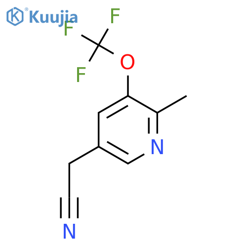 2-Methyl-3-(trifluoromethoxy)pyridine-5-acetonitrile structure