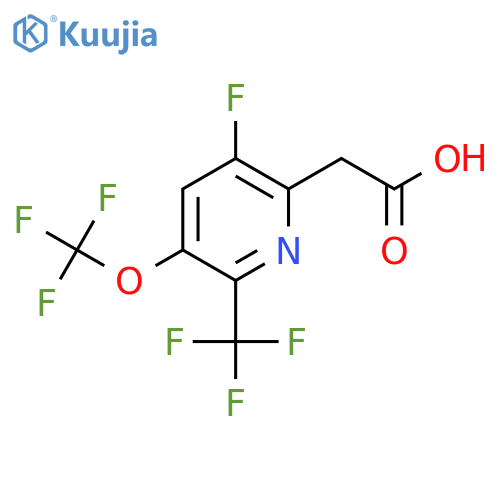 3-Fluoro-5-(trifluoromethoxy)-6-(trifluoromethyl)pyridine-2-acetic acid structure