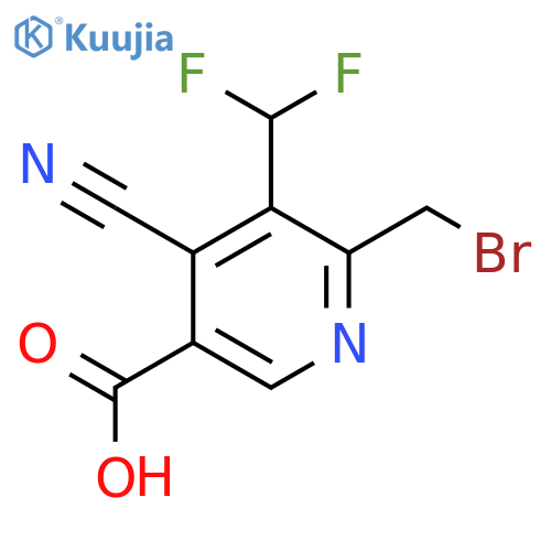 2-(Bromomethyl)-4-cyano-3-(difluoromethyl)pyridine-5-carboxylic acid structure