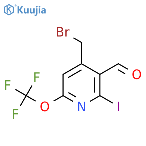 4-(Bromomethyl)-2-iodo-6-(trifluoromethoxy)pyridine-3-carboxaldehyde structure