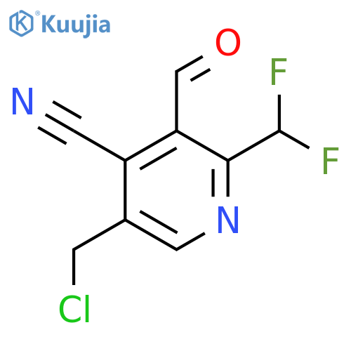 5-(Chloromethyl)-4-cyano-2-(difluoromethyl)pyridine-3-carboxaldehyde structure