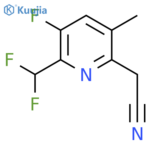 2-(Difluoromethyl)-3-fluoro-5-methylpyridine-6-acetonitrile structure