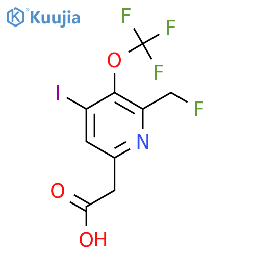 2-(Fluoromethyl)-4-iodo-3-(trifluoromethoxy)pyridine-6-acetic acid structure