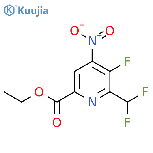 Ethyl 2-(difluoromethyl)-3-fluoro-4-nitropyridine-6-carboxylate structure
