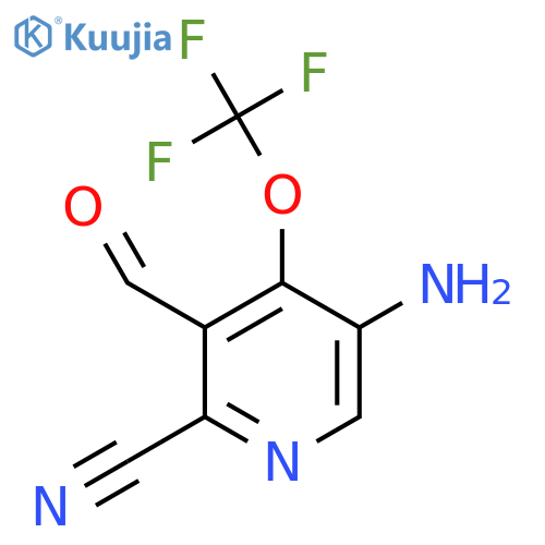 5-Amino-2-cyano-4-(trifluoromethoxy)pyridine-3-carboxaldehyde structure