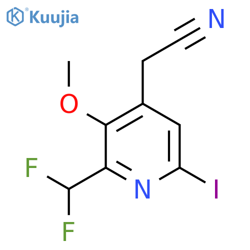 2-(Difluoromethyl)-6-iodo-3-methoxypyridine-4-acetonitrile structure