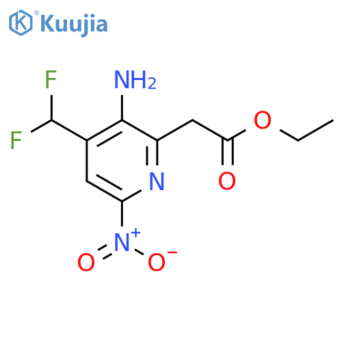 Ethyl 3-amino-4-(difluoromethyl)-6-nitropyridine-2-acetate structure