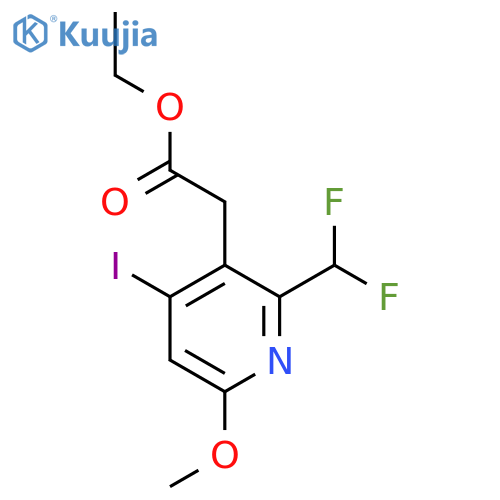 Ethyl 2-(difluoromethyl)-4-iodo-6-methoxypyridine-3-acetate structure