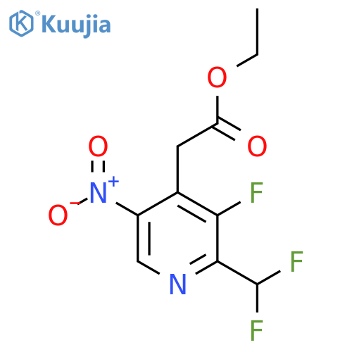 Ethyl 2-(difluoromethyl)-3-fluoro-5-nitropyridine-4-acetate structure