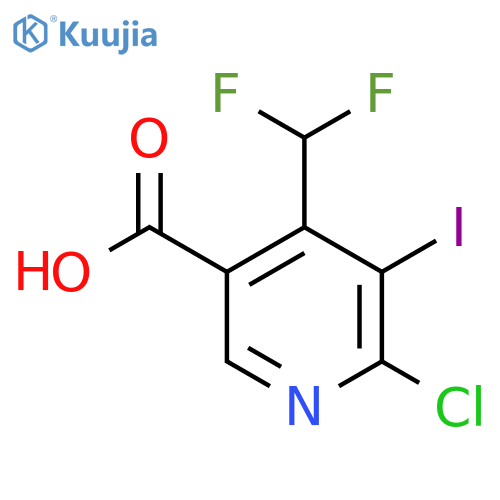 2-Chloro-4-(difluoromethyl)-3-iodopyridine-5-carboxylic acid structure
