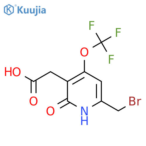 6-(Bromomethyl)-2-hydroxy-4-(trifluoromethoxy)pyridine-3-acetic acid structure