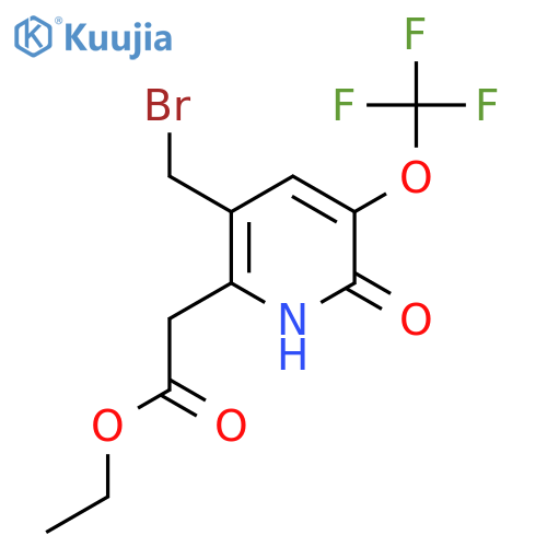 Ethyl 5-(bromomethyl)-2-hydroxy-3-(trifluoromethoxy)pyridine-6-acetate structure