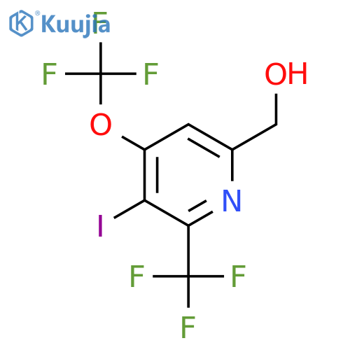 3-Iodo-4-(trifluoromethoxy)-2-(trifluoromethyl)pyridine-6-methanol structure