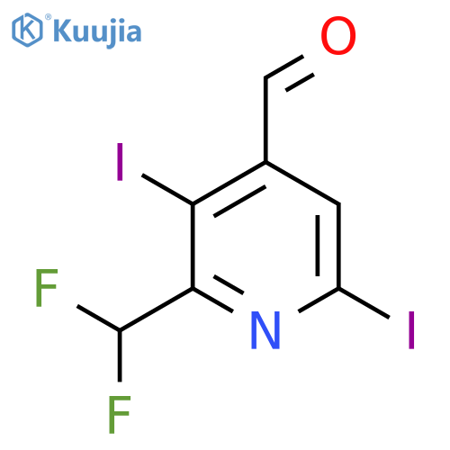 2-(Difluoromethyl)-3,6-diiodopyridine-4-carboxaldehyde structure