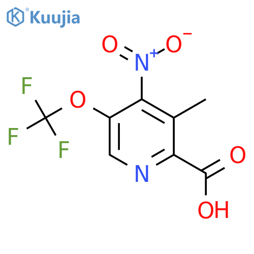 3-Methyl-4-nitro-5-(trifluoromethoxy)pyridine-2-carboxylic acid structure