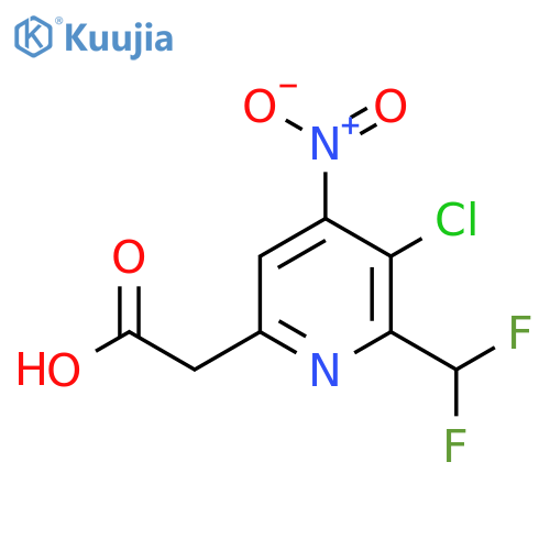 3-Chloro-2-(difluoromethyl)-4-nitropyridine-6-acetic acid structure