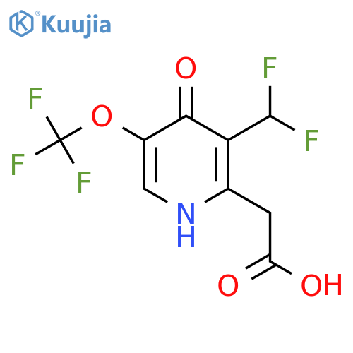 3-(Difluoromethyl)-4-hydroxy-5-(trifluoromethoxy)pyridine-2-acetic acid structure