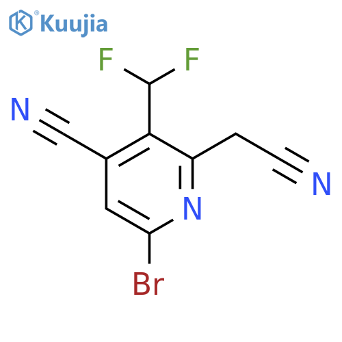 6-Bromo-4-cyano-3-(difluoromethyl)pyridine-2-acetonitrile structure