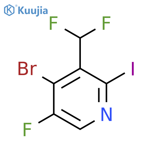 4-Bromo-3-(difluoromethyl)-5-fluoro-2-iodopyridine structure