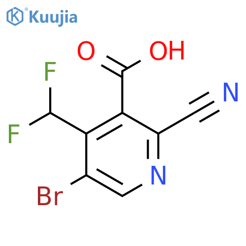 5-Bromo-2-cyano-4-(difluoromethyl)pyridine-3-carboxylic acid structure