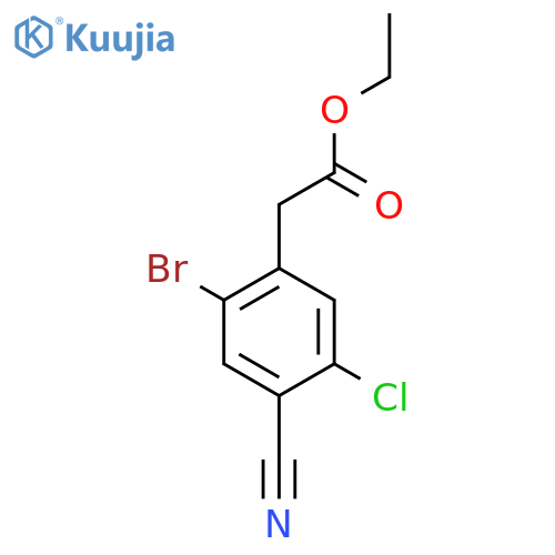 Ethyl 2-bromo-5-chloro-4-cyanophenylacetate structure