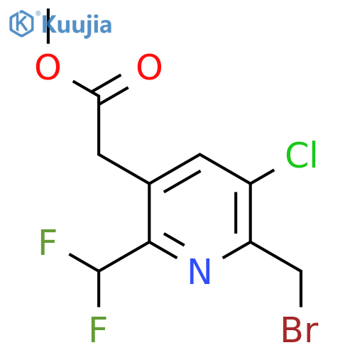 Methyl 2-(bromomethyl)-3-chloro-6-(difluoromethyl)pyridine-5-acetate structure