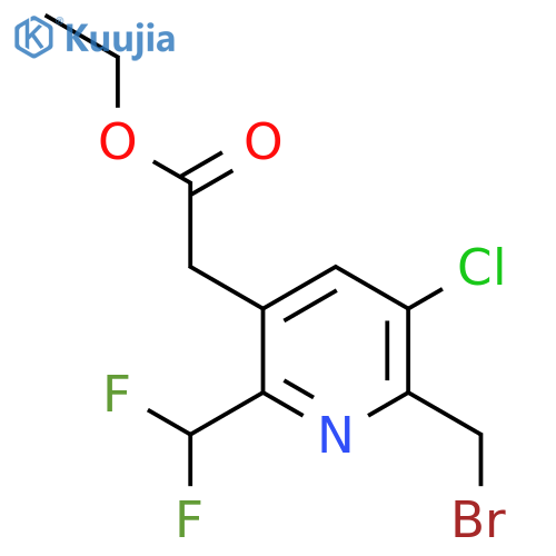 Ethyl 2-(bromomethyl)-3-chloro-6-(difluoromethyl)pyridine-5-acetate structure