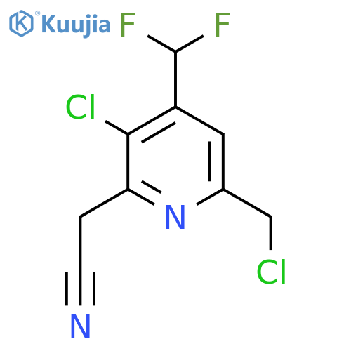 3-Chloro-6-(chloromethyl)-4-(difluoromethyl)pyridine-2-acetonitrile structure
