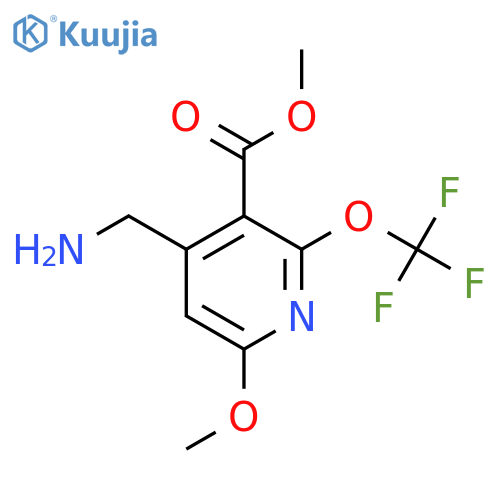 Methyl 4-(aminomethyl)-6-methoxy-2-(trifluoromethoxy)pyridine-3-carboxylate structure