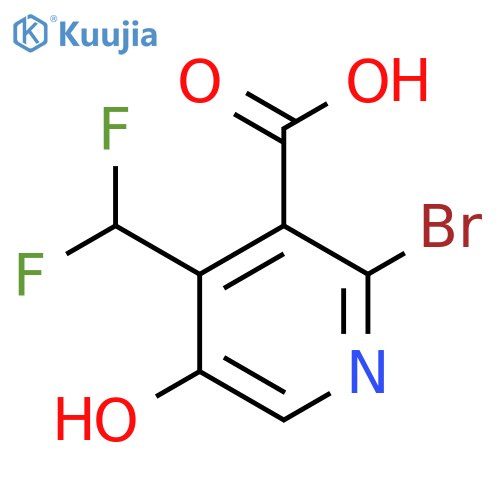 2-Bromo-4-(difluoromethyl)-5-hydroxypyridine-3-carboxylic acid structure