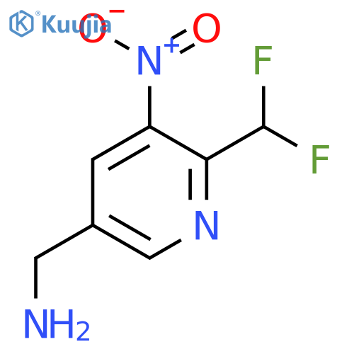5-(Aminomethyl)-2-(difluoromethyl)-3-nitropyridine structure