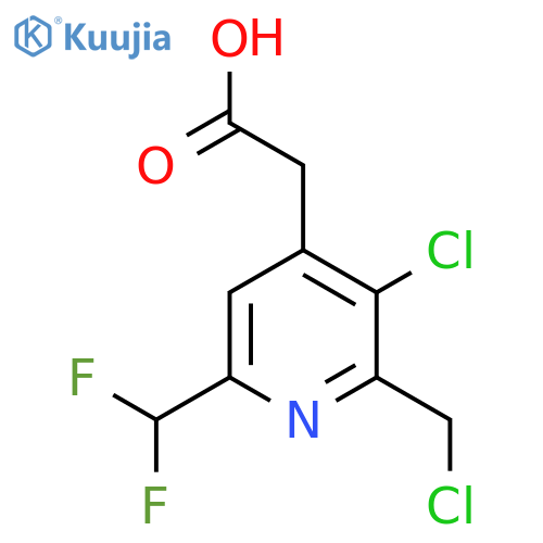 3-Chloro-2-(chloromethyl)-6-(difluoromethyl)pyridine-4-acetic acid structure