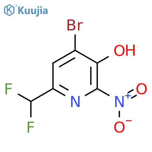 4-Bromo-6-(difluoromethyl)-3-hydroxy-2-nitropyridine structure