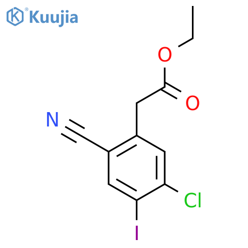 Ethyl 5-chloro-2-cyano-4-iodophenylacetate structure