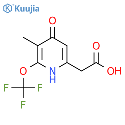 4-Hydroxy-3-methyl-2-(trifluoromethoxy)pyridine-6-acetic acid structure