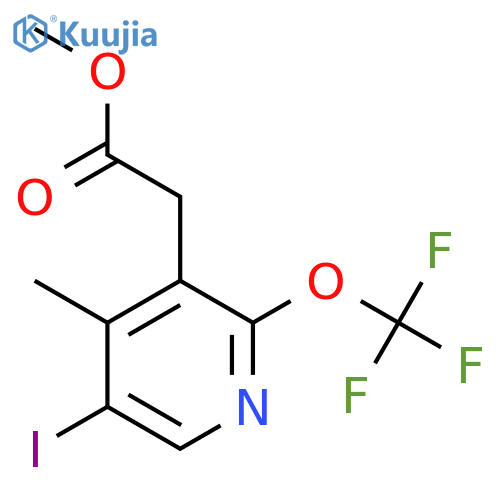Methyl 5-iodo-4-methyl-2-(trifluoromethoxy)pyridine-3-acetate structure