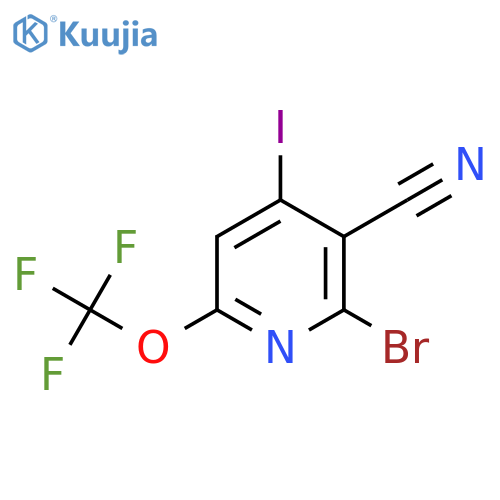 2-Bromo-3-cyano-4-iodo-6-(trifluoromethoxy)pyridine structure