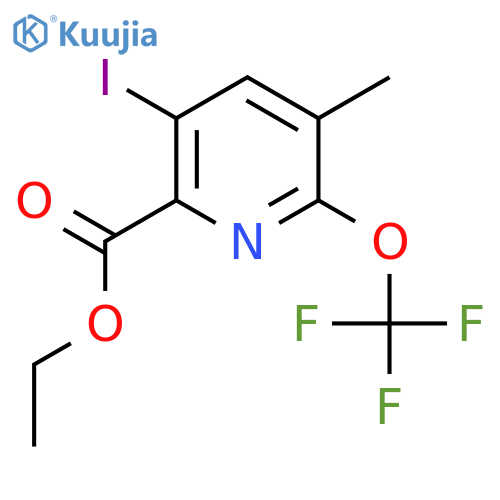 Ethyl 3-iodo-5-methyl-6-(trifluoromethoxy)pyridine-2-carboxylate structure